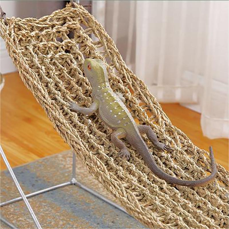 Hamaca de Reptil Lagarto de Algas Hamster Césped para Reptiles Cama para Mascotas Hamaca Columpio Juguete Colgante para Reptiles Mascotas Suministros