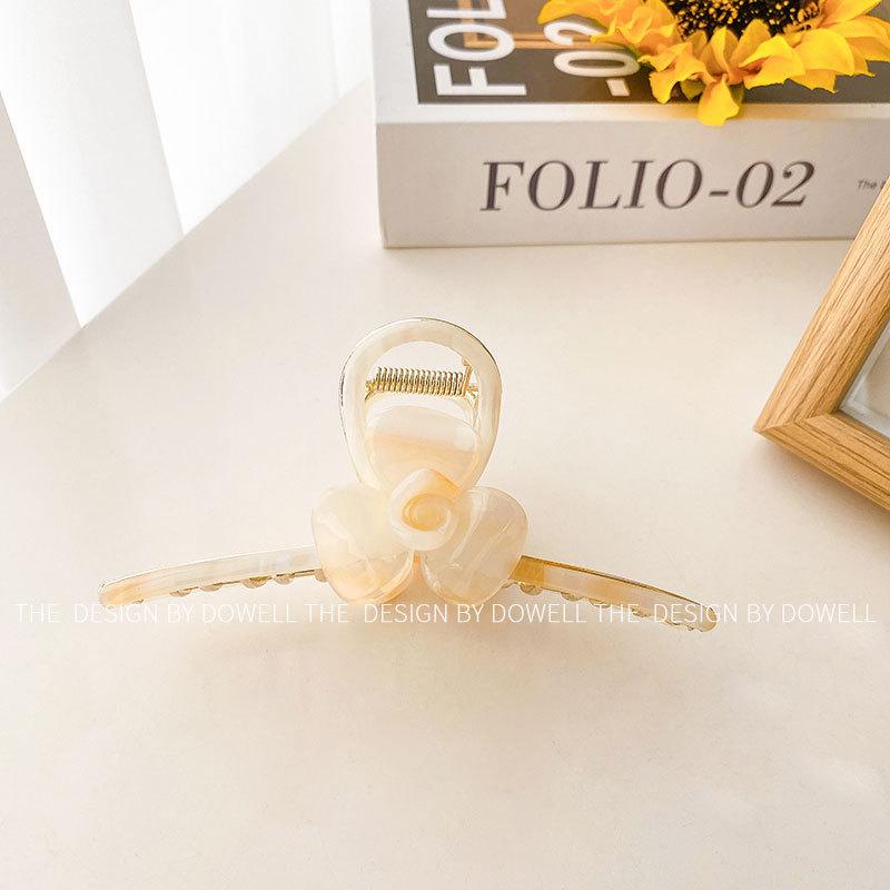 

Chic Hair Acetate Claw With Stunning Bow And Colorful Floral Accents Perfect For Daily Wear Beige Flower