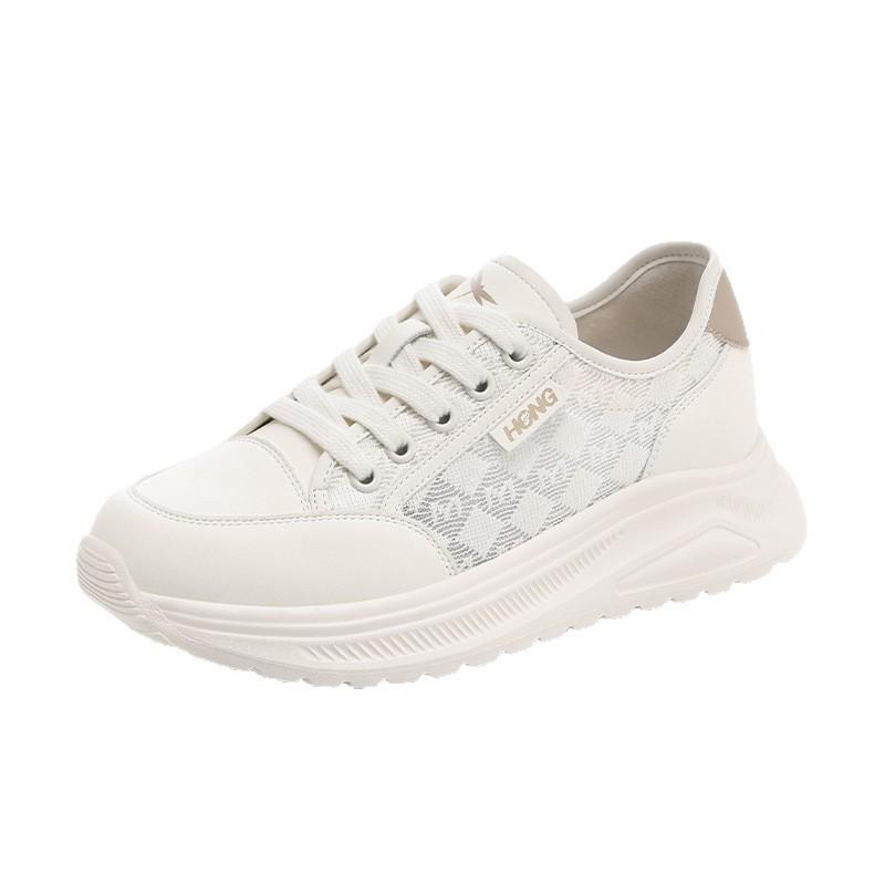 Red Dragonfly Women's Summer Casual Breathable Mesh White Sports Shoes with Soft Thick Sole - Hot Seller for Travel