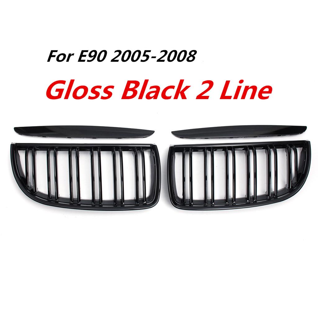 Pair E90 E91 Front Kidney Grille Car Front Bumper Grille Grill Double Slat Sport Kidney Grille Grill For BMW E90 E91 2005-2008