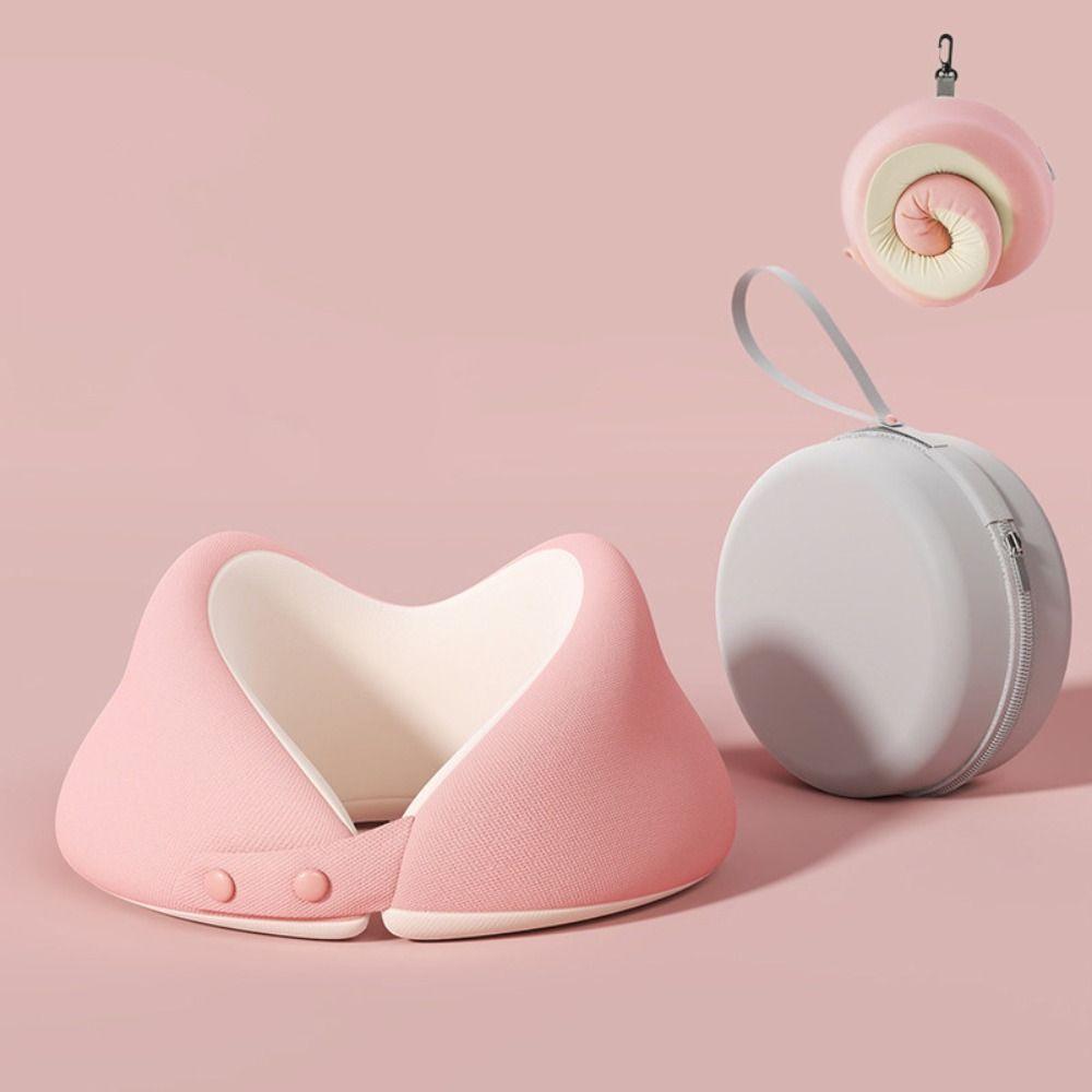 Resilient Travel Neck Pillow Space-saving Soft Neck Support Pillow Removable with Storage Box U-shaped Pillow Business Trip