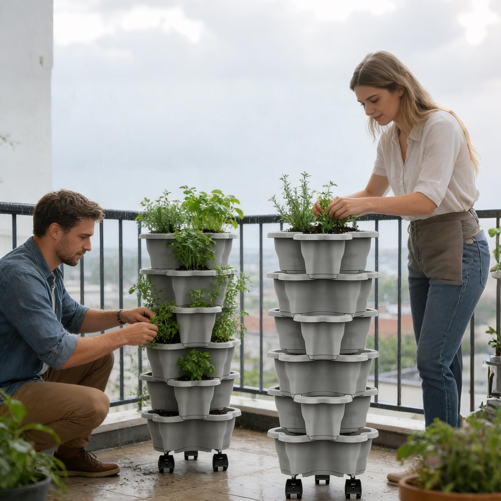 

Vertical Garden Planter Stackable Weatherproof Rolling Strawberry Tower Plant Pots For Indoor Outdoor Home Yard Patio Raised Bed China Mainland
