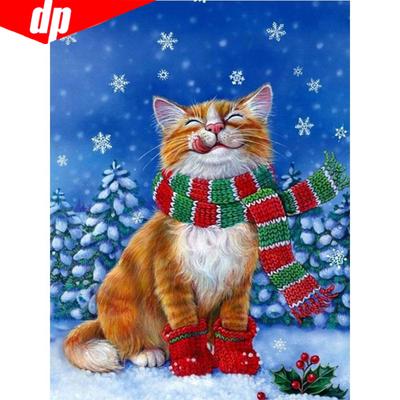 Diamond Painting Animal Cat Winter Rhinestone Mosaic Diamond Embroidery Cross Stitch