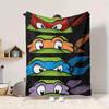 1pz Tartarughe TMNT Coperta Plaid in Flanella Stampa HD Leggera Morbida Calda Coperta per Tutte le Stagioni per Divano, Letto, Viaggio, Campeggio Lavabile in Lavatrice