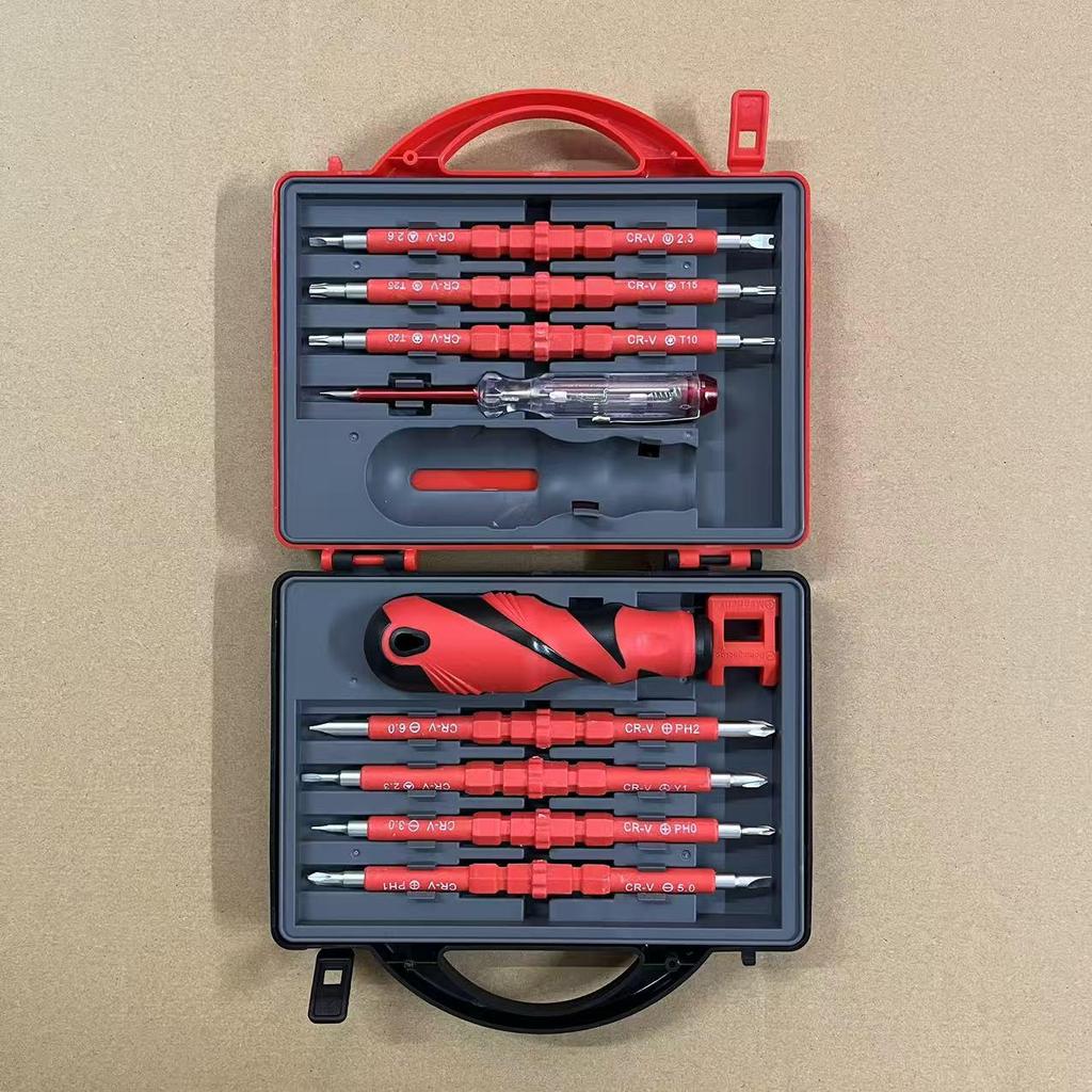 Insulated Electrician's Screwdriver Set: Flathead, Phillips, Torx Dual-Use