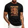 European Size Men'S  Graphic T-Shirt - Breathable Soft Lightweight-Future Robot Art Design Pattern -Retro Funny Graphic Casual Short Sleeve Summer Top