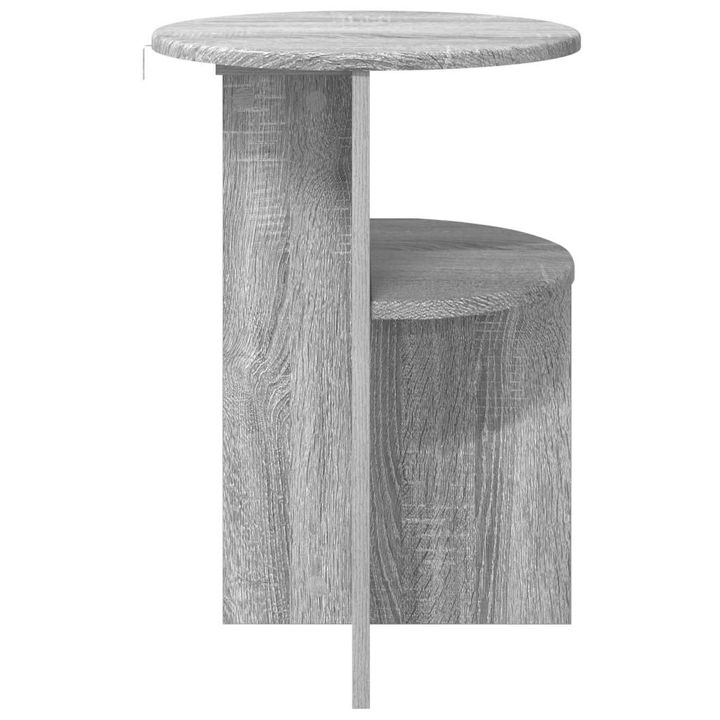 Side Table Grey Sonoma Ø 39.5 X 55 Cm Engineered Wood