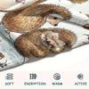 1Pc Watercolor Hedgehog Print Flannel Blanket,High quality Comfortable for All Seasons,Home Decor,Warmth and Comfort,Perfect for Christmas Gifts