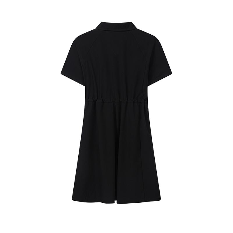 FILA White Simple Fashion Versatile Short Sleeve Dress Women dresses Black F11W633307FBK