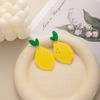 Summer Lemon Acrylic Earrings - Fresh Fruit Style Women's Vacation Fashion Studs