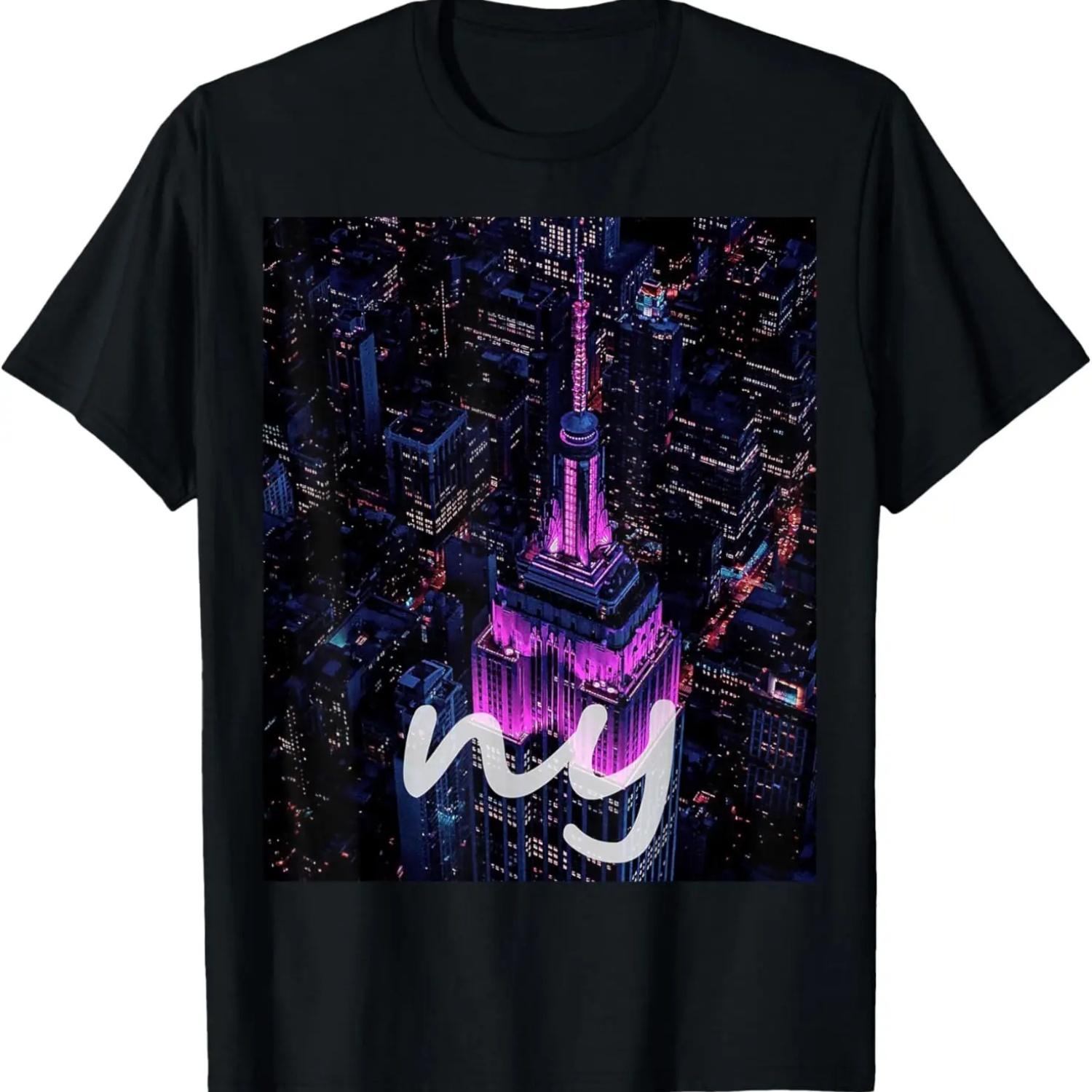 Футболки с дизайном моды Нью-Йорка, Футболка с силуэтом Нью-Йорка S чёрный