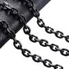 Stainless Steel Cut O Chain Rolo Necklace for Men Women Black Plated Cable Link Metal Choker Jewelry Accessories Gift