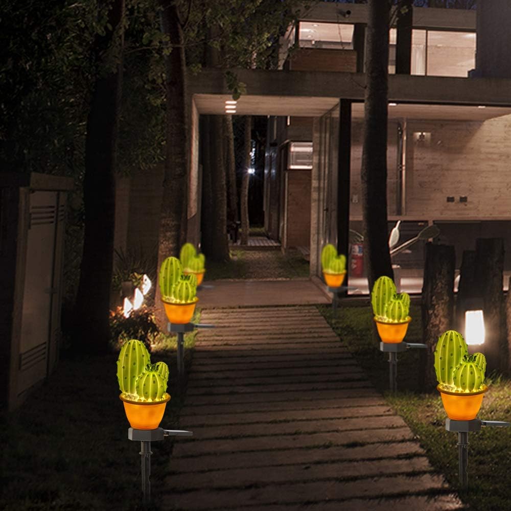 Solar Lights Outdoor Decorative,Creative Cactus Pineapple Stake Waterproof Landscape Lights,Landscape Lighting for Garden Patio Lawn Yard (Cactus B-2