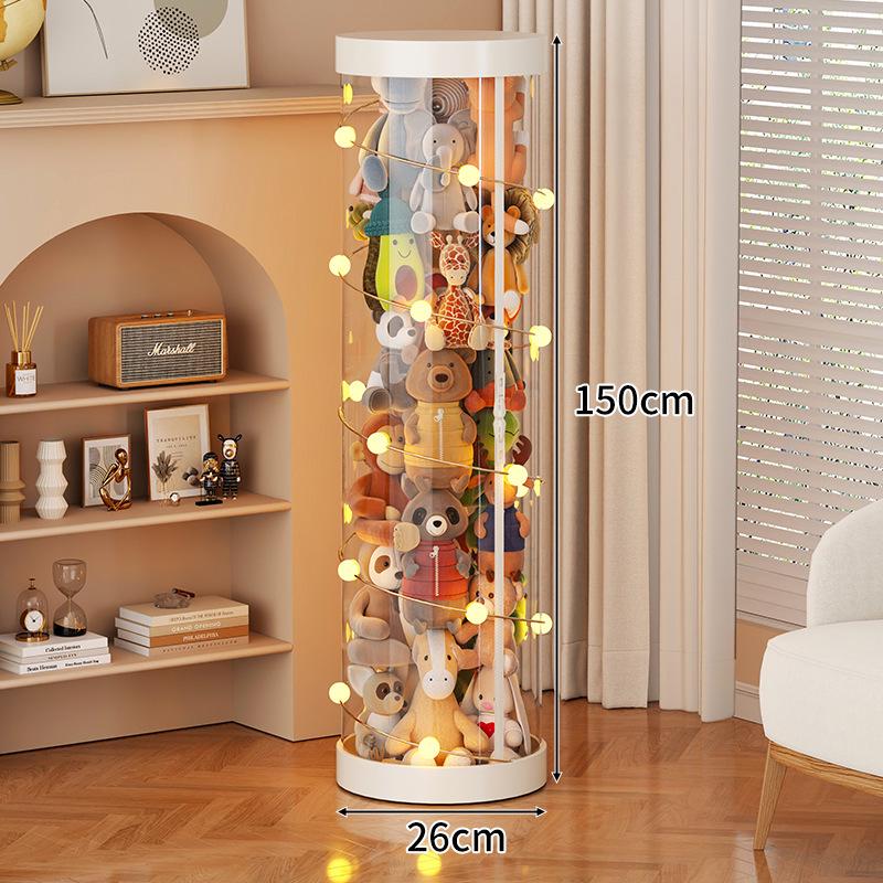 Large Capacity Transparent Toy Storage Bucket for Dolls and Plush Toys