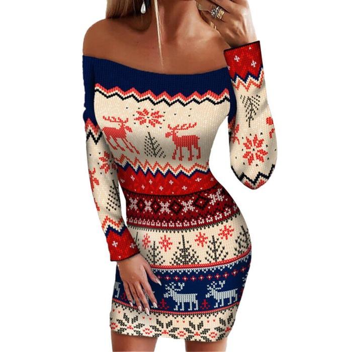 Long-sleeved Pullover Mini Dresses 