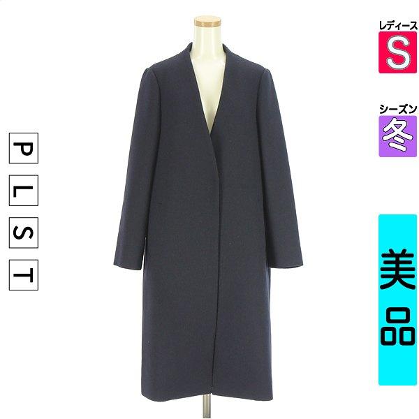 PLST Coat Women s Winter Dark Blue/Navy S Colorless Wool Blend Long Coat [Used] [Old Clothing] [New]