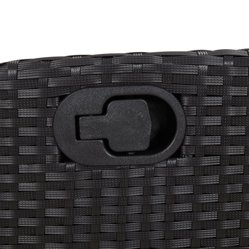 Vidaxl 7-Cz. Garden Furniture Set With Cushions, Black, Poly Rattan