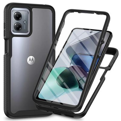 Custodia a Copertura Totale a 360 Gradi per Moto G14 G54 G84 G24 G04 G04s E14 Funda Guscio Trasparente con Proteggi Schermo Cover per Telefono Antiurto
