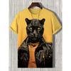 Men's Animal Funny Cat 3D Printed T-shirts Short Sleeve O-Neck Summer Casual T-shirts