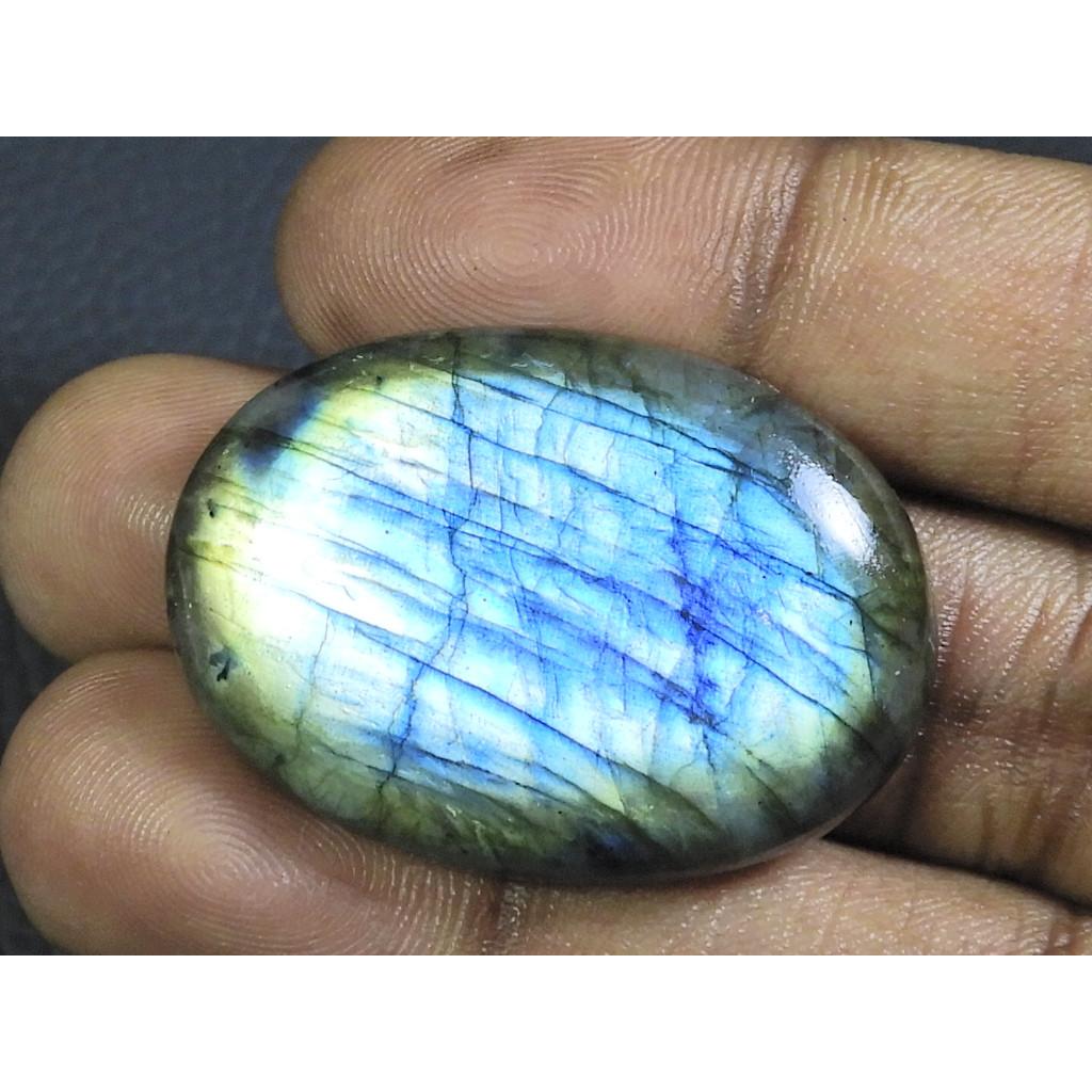 65Cts. Natural Labradorite Blue Fire Oval Cabochon Loose Gemstone 27X38X07MM B-22