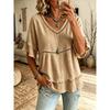 QICED Bluse e Camicie Casual da Donna alla Moda con Scollo a V e Maniche Corte