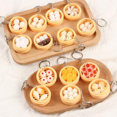 Keychain Pendant Food Steamer Design Lifelike Hanging Ornament Keys Backpack Car Decoration Daily