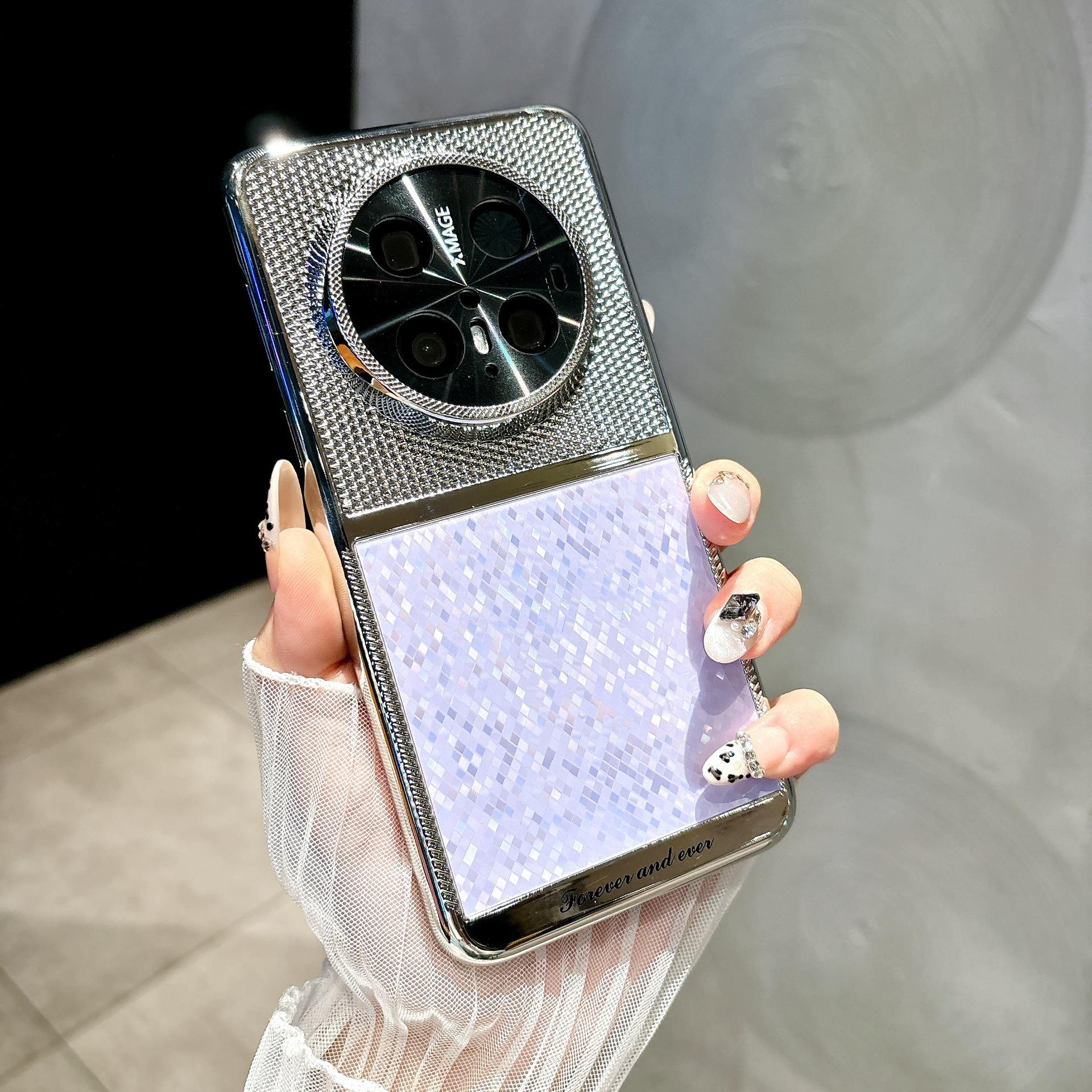 

Подходящий для Huawei Mate70pro Чехол для телефона Аврора Сияющий Magic7P Противоударный Mate60 Высококлассный на ощупь Защитный чехол Honor Magic7Pro фиолетовый