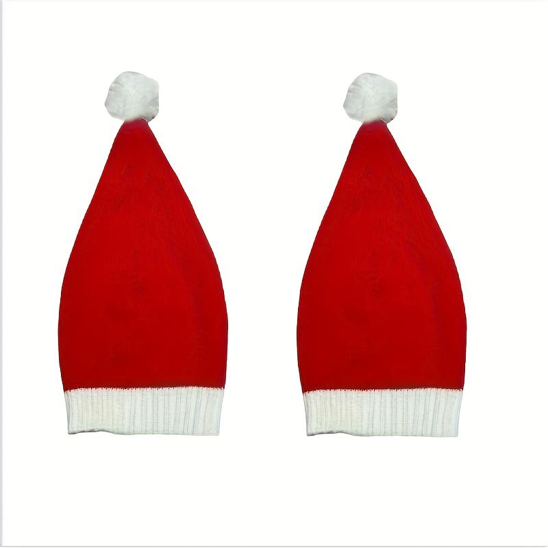 1/2pcs Knitted Christmas Hat, Holiday Winter Hat, Plush Ball Decoration Soft and Warm Christmas Hat, Holiday Party Accessories