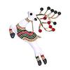 Women Girls Deer Elk Enamel Brooch Corsage Pin Zinc Alloy Rhinestones Breastpin Holiday Christmas Gift
