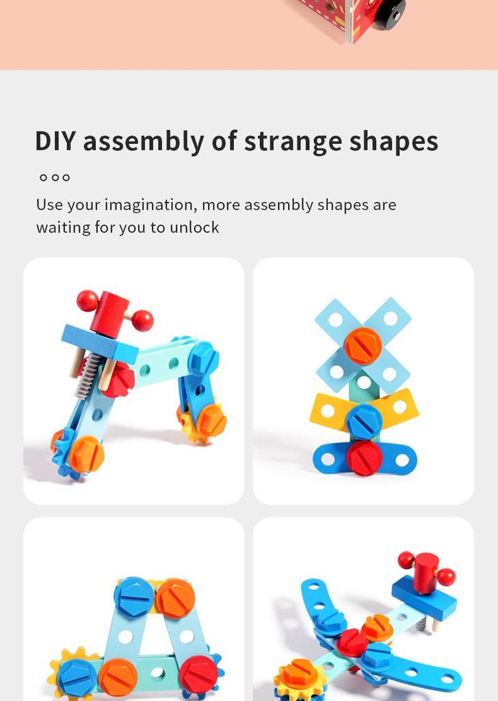 Kids' Educational Tool Cart & Car Assembly Set