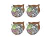 Set of 4 Ceramic Coasters with Ears Cats Mats Under Cup Cat Lovers