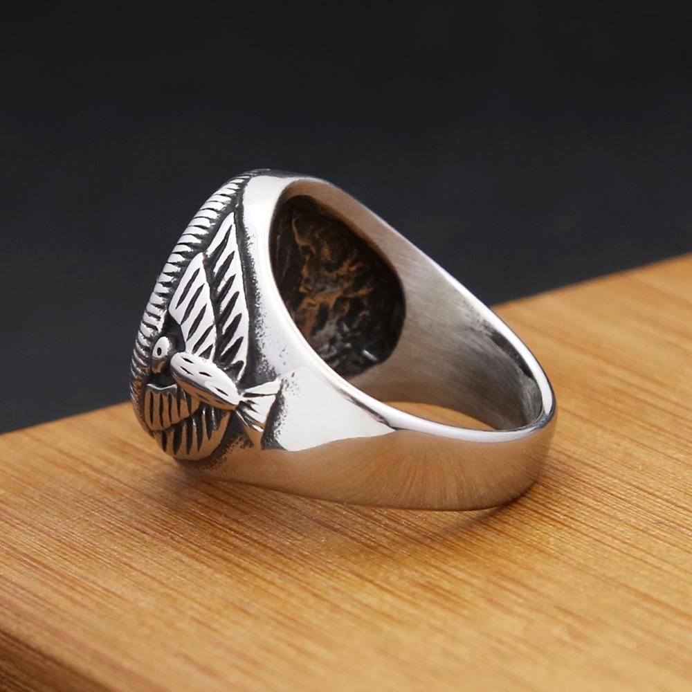 Anillo Punk Vintage Estrella de David Hip Hop Biker Acero Inoxidable Hexagrama Con Águilas Anillos Para Hombres Mujeres Amuleto Joyería