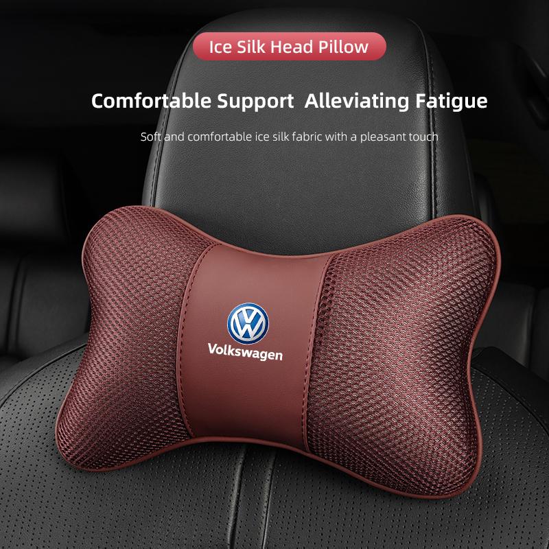 Car Seat Headrest Neck Pillow Interior For VW GTI Polo Golf Passat B6 Tiguan Arteon Touareg Taigo Caddy Jetta Beetle CC Hub Cap Zj6