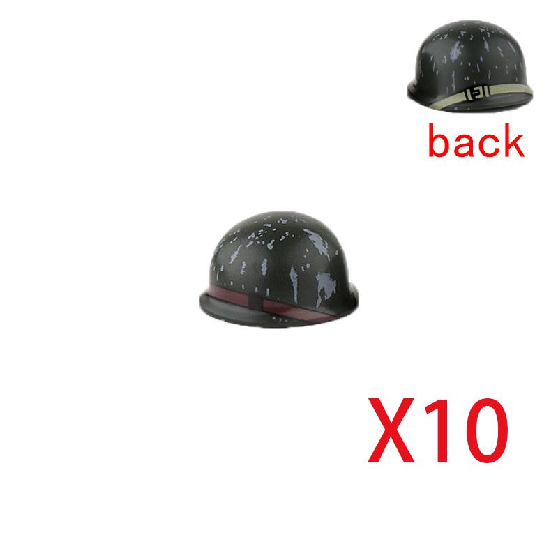 Military Building Blocks Accessories Figure Soldier Helmet Toy USSR USA UK Japanese Hat Mini Brick Hood Mask Flamethrower