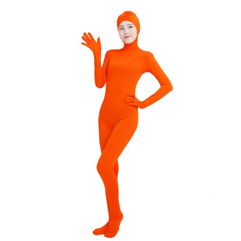 Mono de lycra de cuerpo entero con cara abierta para cosplay de actuación en escenario de anime