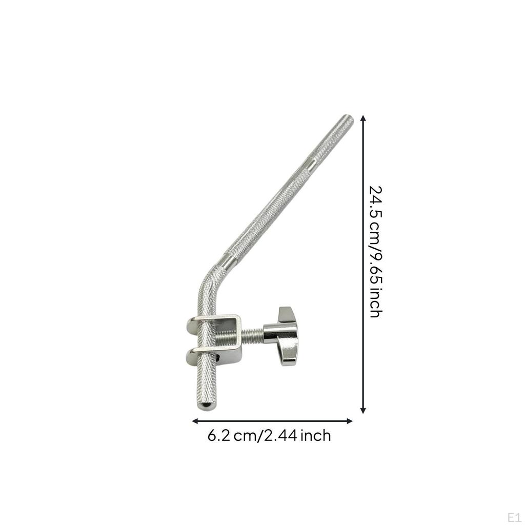 Drum Connecting Rod with Clamp Curved Bracket Knurled Hardware for Drummers,