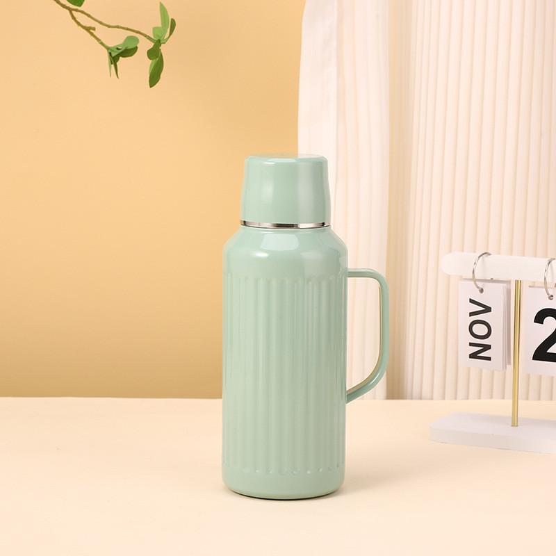 Classic Vintage Mechanical Insulated Flask With Handle 1000ml For Travel And Gift Use