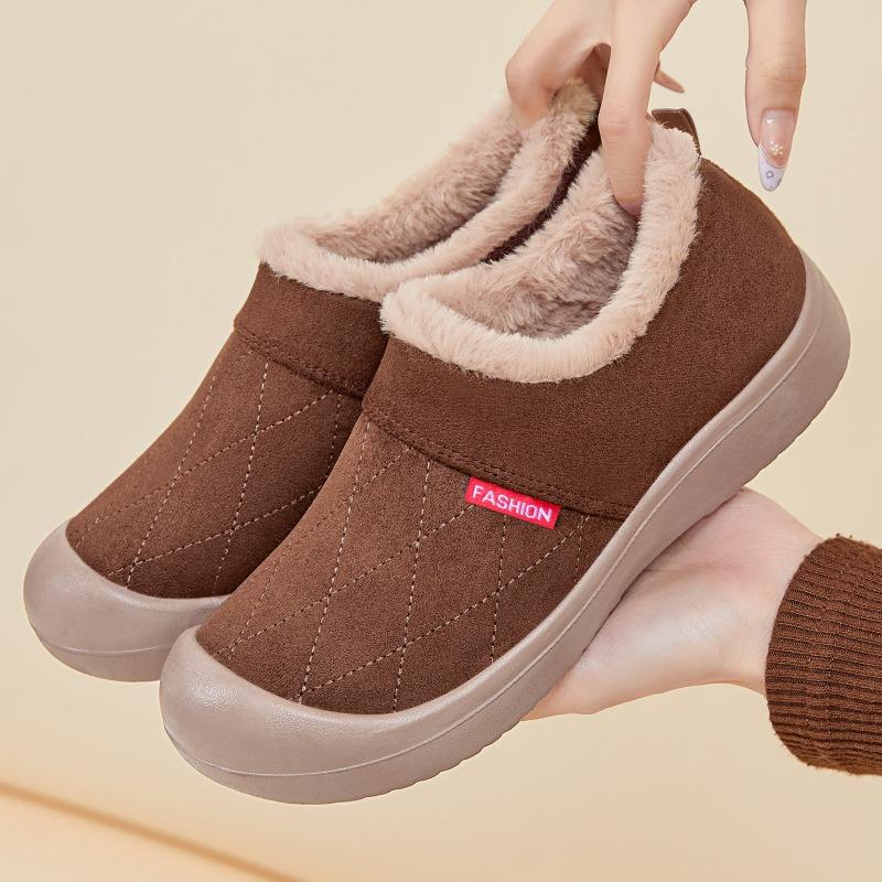 Women's Shoes, Cotton Shoes with Fleece, One-foot Shoes, Soft-soled Short Boots, Cotton Boots