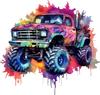 QT2338#15cm Monster Truck Wasserdichter Auto-Dekorationsaufkleber, Geeignet für Autos, Laptops, Stoßstangen, Glasfenster-Aufkleber