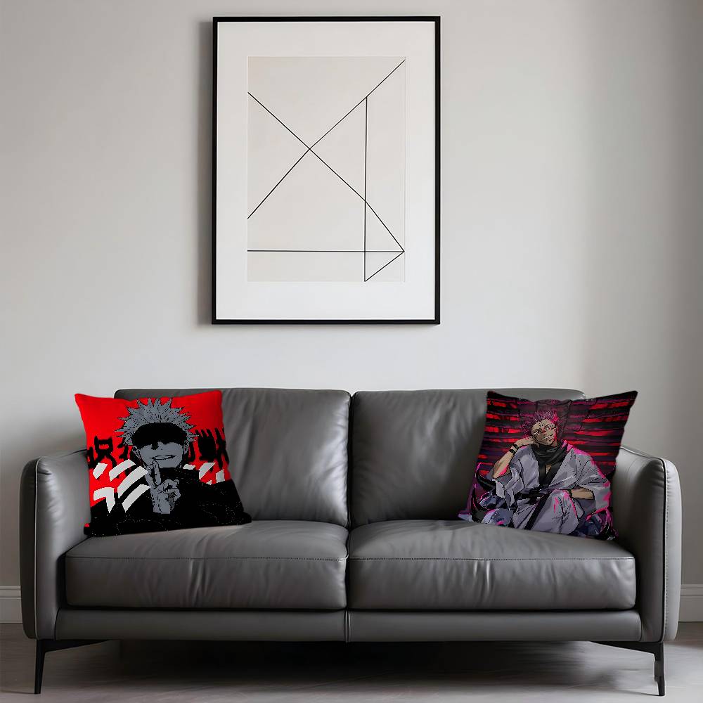 J-Jujutsu Kaisen Characters Yuji Pillow Gifts Home Office Furnishings Bedroom Sofa Car Cushion Cover Case 45x45cm