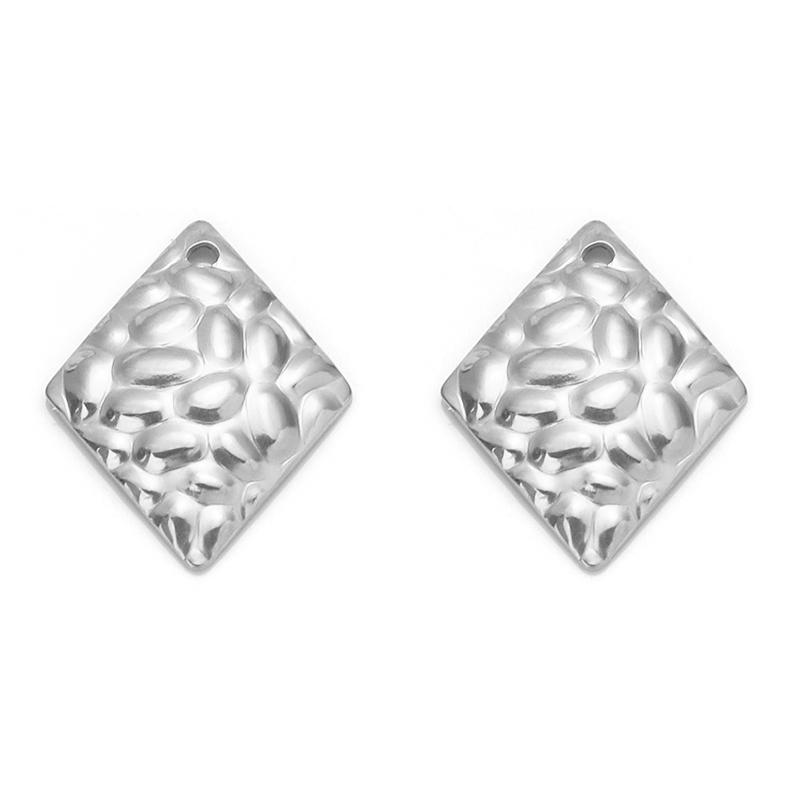 10Pcs/Lot Stainless Steel Earring Pendant Steel Gold Stripe Multi Size Style Pendant Diy Fashion Earhook Necklace Accessories