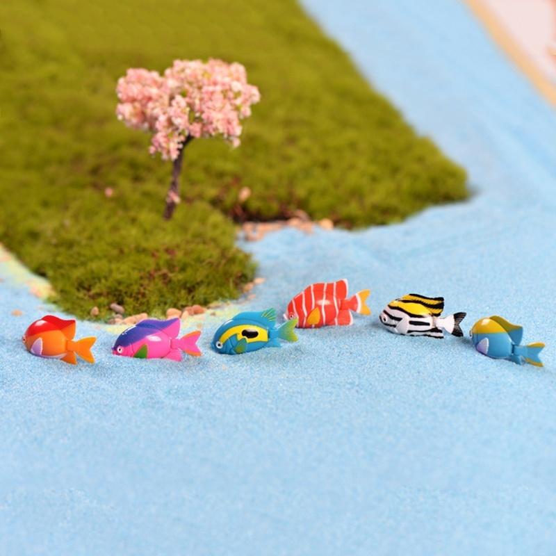 5Pcs/Lot Random Miniature Tropical Fish Fairy Garden Terrarium Figurine DIY Bonsai Craft