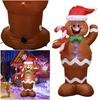 1.5m Inflatable Giant Gingerbread Man Model Gingerbread Man Ornament Decorative Gingerbread Man  for Christmas Garden Lawn