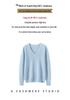 Women's 100% Pure Cashmere V-Neck Long Sleeve Pullover Sweater for Spring and Autumn.
