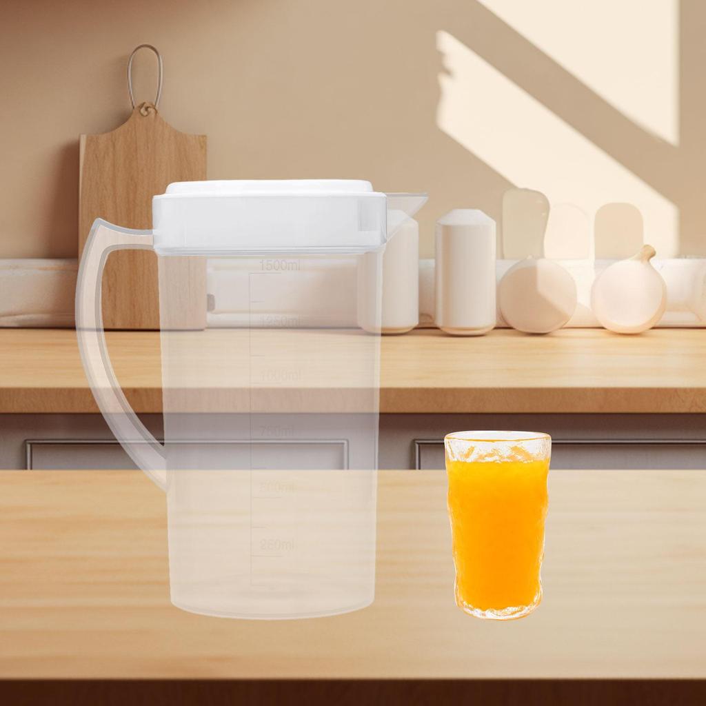 1.5/2/2.5L Plastic Water Pitcher with Handle Large Capacity Cold Kettle Ice Tea Beer Jug for Refrigerator Juice Beverage