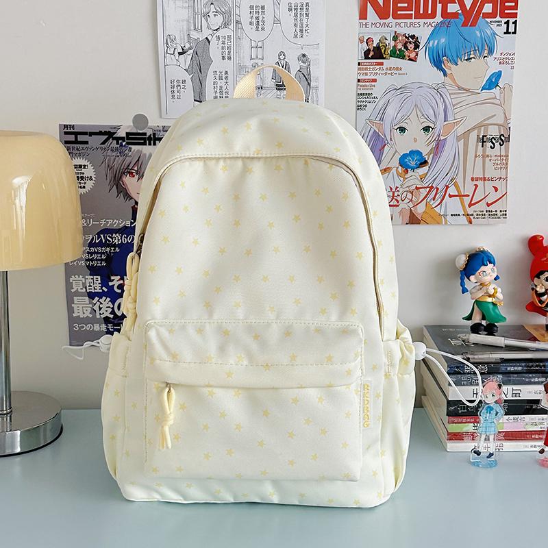 Star Print Backpack Student Schoolbag Large Capacity Women's Backpack