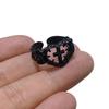 Adjustable Black Heart Gothic Victorian Cross Ring - Alternative Jewelry