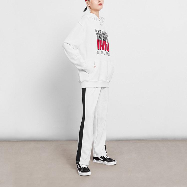 Vans Large Logo Printed Checkered Hoodie Men Hoodies White VN0A48B9WHT