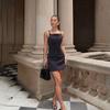 Yl24540 Bows Sexy Suspenders Open Back Satin Dress Women's Ins Fashion Cross-Border New Arrival Sexy Skirt