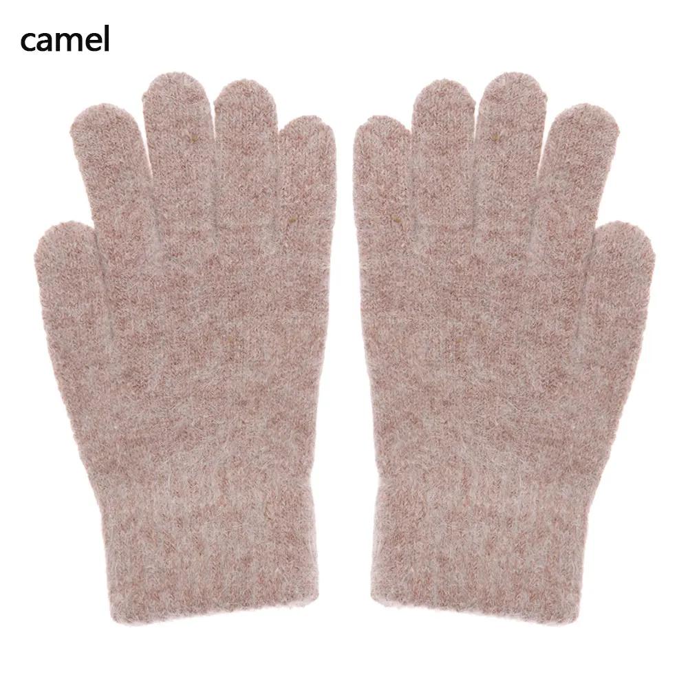 Elastic Full Finger Gloves Warm Thick Cycling Driving Women Men Winter Warm Knitted Woolen Outdoor Gloves